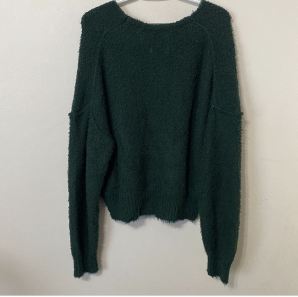 Free People Theo V Neck Sweater Sz.S NWT Green - Picture 7 of 11